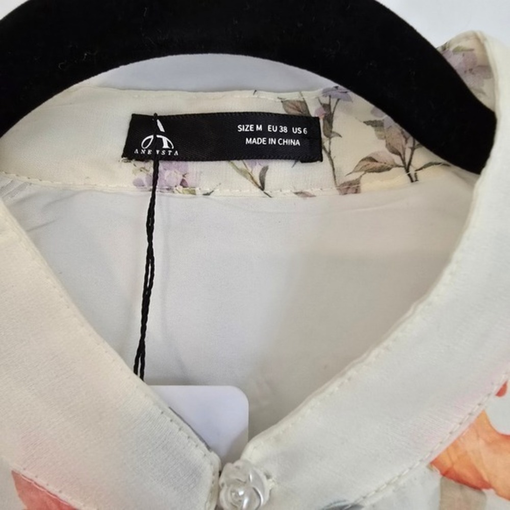 🆕️ *NWT* Anewsta Floral Maxi Dress Ivory Sheer Long Sleeve Party Cocktail M - Picture 6 of 16